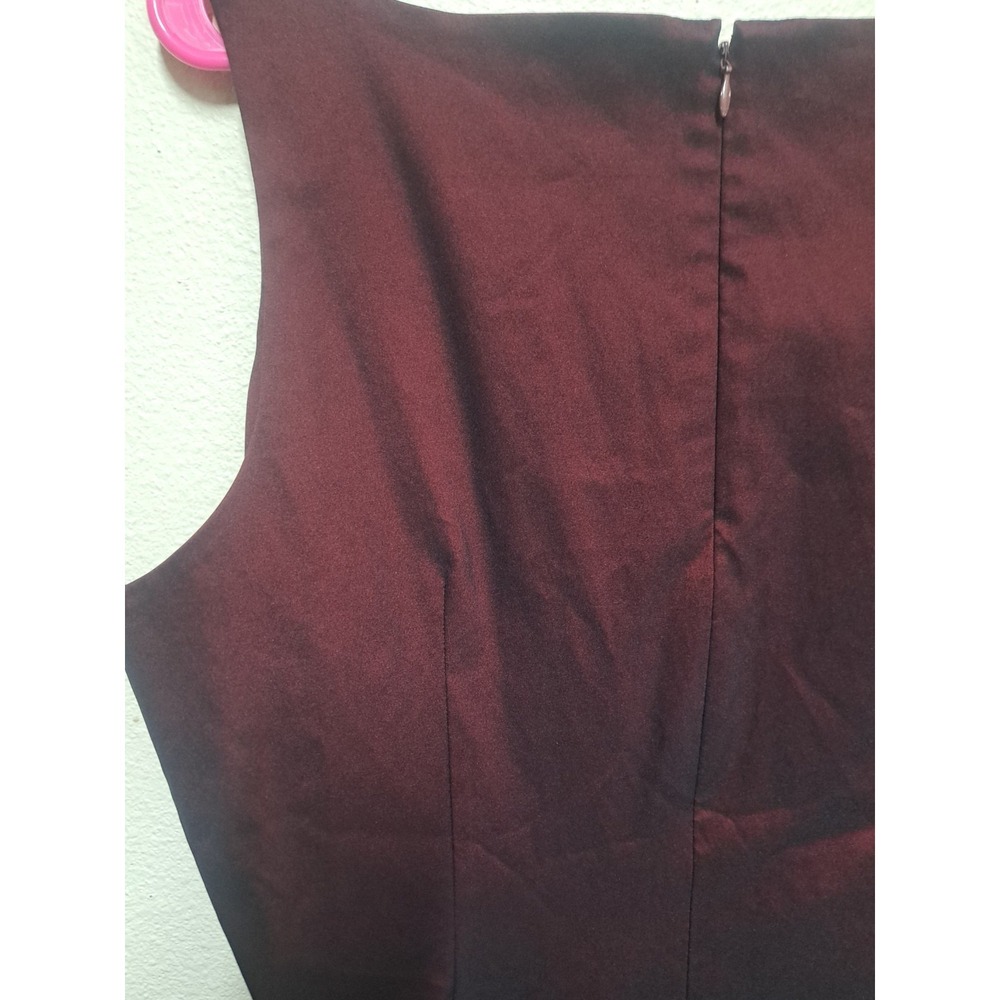 Venezia Stretch Burgundy Ombre Sheath Dress Size 18 Shimmer Knee Length - Picture 7 of 8
